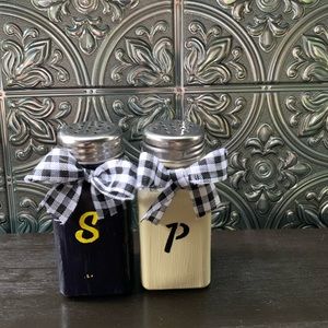 Hand made salt and pepper shakers.